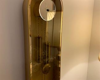 #16	70's Oval Clock w/pendulum - 12x36 by accessory Art Co. in Huntington Beach	 $40.00 
