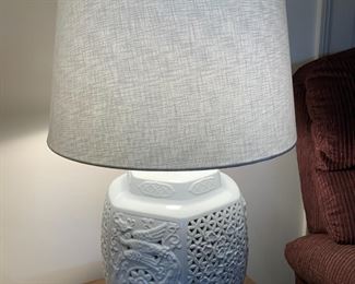 #19	White Lace Peacock Ginger Jar - 26" Tall	 $75.00 
