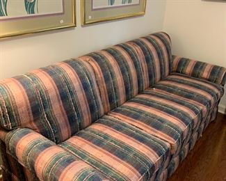 #20	Furn. By American  of Highpoint NC Sofa Sleeper Pink/Green - 80" L - You Move	 $40.00 
