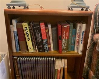 #21	2 shelf Wood Encyclopedia Bookcase - 10x25x29	 $75.00 
