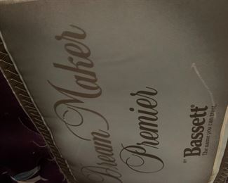 	
#30	Queen Bassett Dreammaker Premier Mattress  w/frame, Headboard & Footboard	 $75.00 
