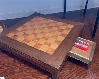 #31	Wooden Chess Board w/drawers & Checkers - 22x22x6.5	 $40.00 
