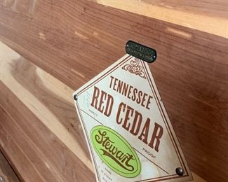 #33	Tennessee Red Cedar  - Stewart Rolling Trunk (as is finish)  w/brass handles 18x42x17	 $50.00 
