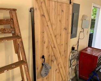 #52	Pine Wood Barn Door w/Black Metal Hardware - 1"Dx83x40	 $150.00 
