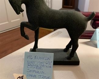 #78	Vtg. Franklin Mint "1985" 6.5" Bronze/Patina Chinese Imperial Horse Statue	 $23.00 
