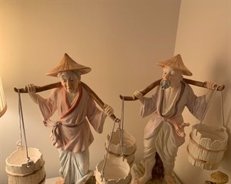 #82	Vtg. 21.5"H Mama & Papa San Water Carriers  - sold as a pair	 $85.00 
