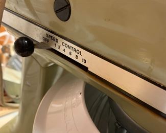 #85	Green Kitchenaid 10 speed Mixer w/5 attachments - working	 $150.00 
