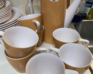 #86	Camel Colored Tita Ironstone - Japan Set of 7 D Cup handles w/Pot	 $20.00 
