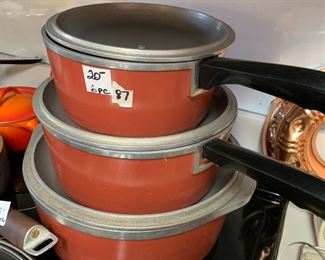 #87	Club 6 pc Heavy Cookware Set - tomato color	 $20.00 
