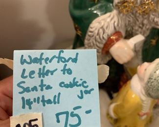#105	Waterford "Letter to Santa" Cookie Jar - 14" Tall	 $75.00 
