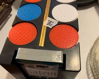 #114	Poker Chip Caddy w/Cigarette Playing Cards	 $20.00 
