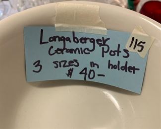 #115	Longaberger 3 Bowls w/Stand - 19" Tall	 $40.00 
