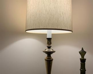 #116	Set of 2 Brass Lamps - Heavy - 33"T 	 $50.00 
