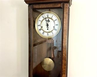 Vintage Eight Day Wall Clock in Working Condition