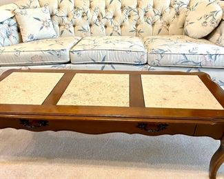 Vintage Flexsteel Tufted Back 3 Cushion Sofa