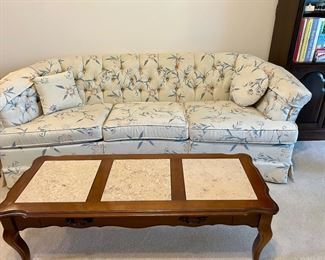 Vintage Flex Steel Tufted Back 3 Cushion Sofa