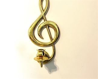 Brass G Cleft Candle Holder