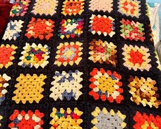 Vintage Granny Squares Handmade Afghan