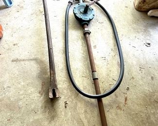 Vintage Railroad Spike Puller and Rotary Hand Pump