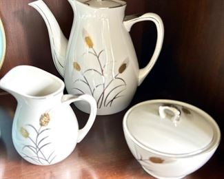 Vintage Lipper & Mann "Wheat" Tea Pot - Cream and Sugar Set