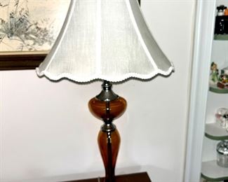 Amber Glass Table Lamp