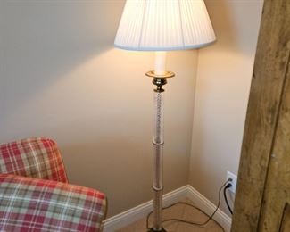 Pressed Glass & Brass Standing Lamp!