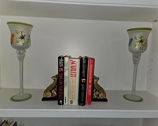 Brass Color & Wood Grain Bookends!

