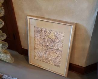 Mixed media on paper by Alejandro Romero