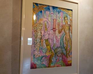 Mixed media on paper by Alejandro Romero