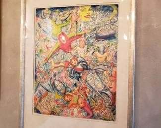 Mixed media on paper by Alejandro Romero