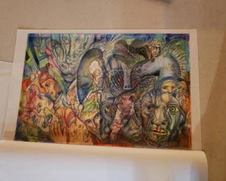 Mixed media on paper by Alejandro Romero