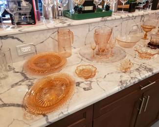 Pink depression glass