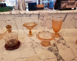 Pink depression glass
