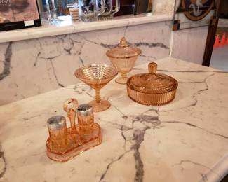 Pink depression glass