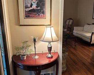 Vintage demilune console table