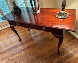 Vintage Queen Anne style two drawer writing/library table