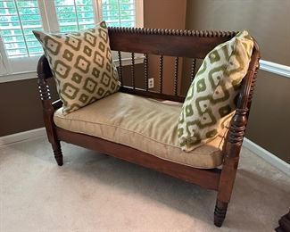 Antique Jenny Lind style spool spindle turned settee 