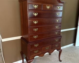 Vintage American cherry highboy