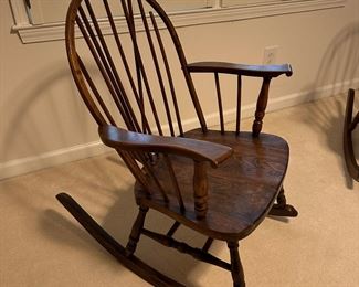 Attributed  Sheboygan Chair Company bow-brace back rocking chairs, circa 1920's