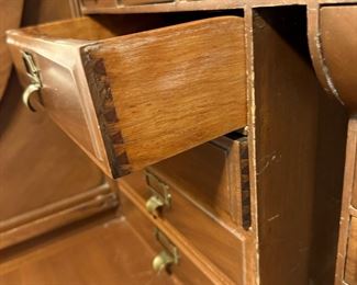 Antique Roll Top S Curve Desk w/Fitted Interior & Inkwells