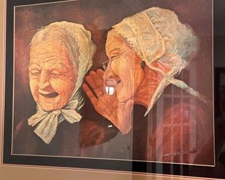 Gossips" limited edition lithograph print by Rudolph J. Havranek (1927 - 2021).