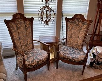 Blue Velvet Occasional Chairs Pair