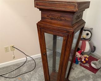 Pedestal Plant Statue Display Stand Wood Inlay