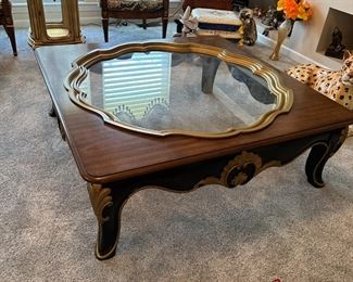 Wooden & Glass Coffee Table