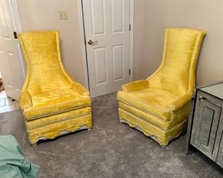 Yellow Velvet Side Chairs Athens