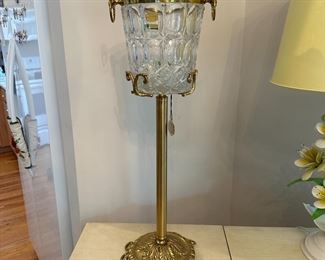 Brass & Glass Ice Bucket on Stand
