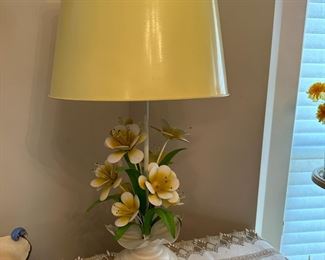 Yellow Lamp Flowers Tole