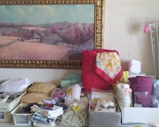 So many misc linens, clothing, shoes mostly size 9.