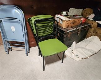 Vintage Mid Century Set of 4 Cosco Gate Fold Folding Chairs Retro Modern