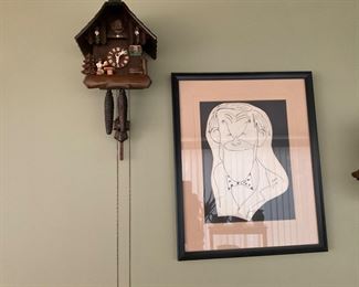 ART WORK AND BLACK FOREST COO COO CLOCK